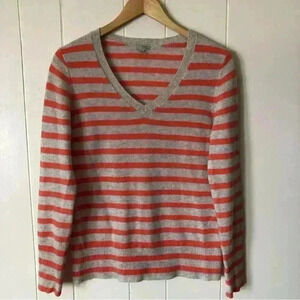 Halogen Striped Cashmere Top Sweater Size M